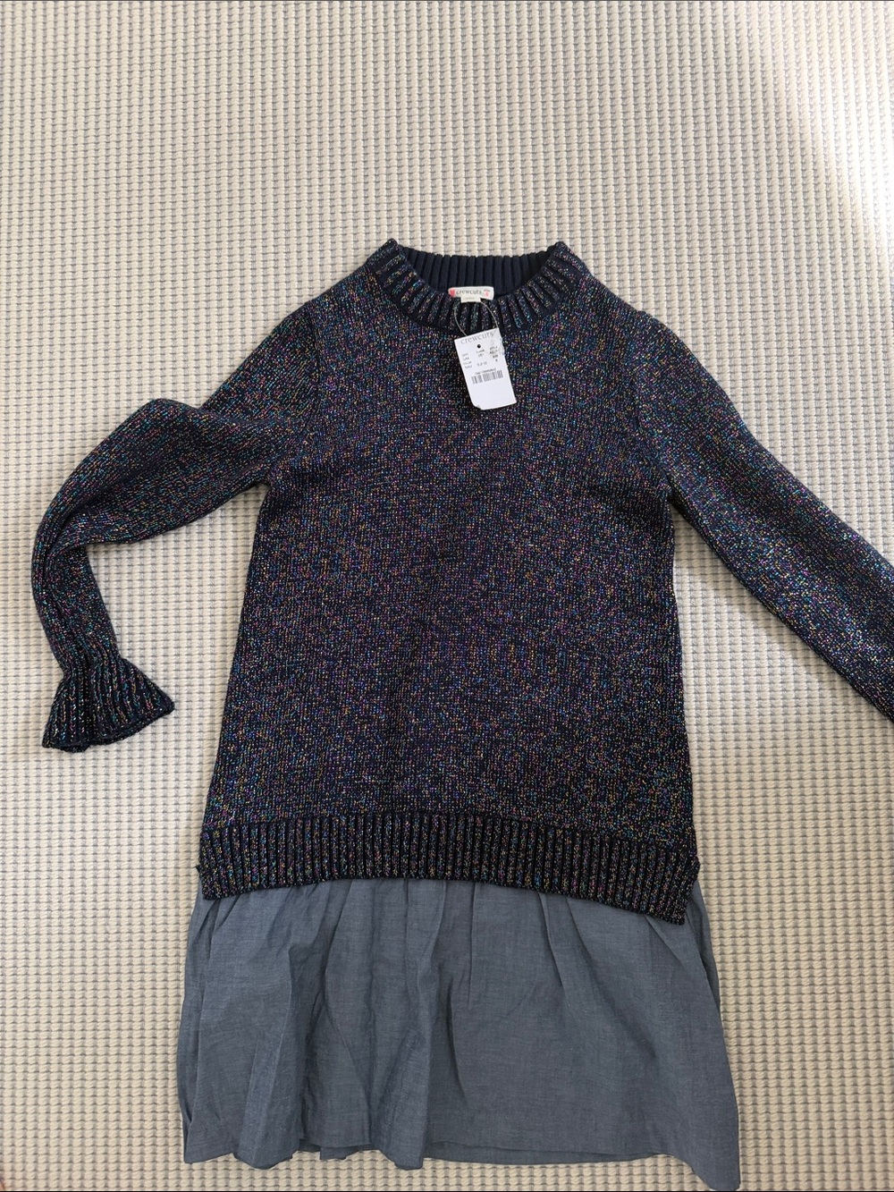 Crewcuts Navy Multi Metallic Knit Sweater Dress